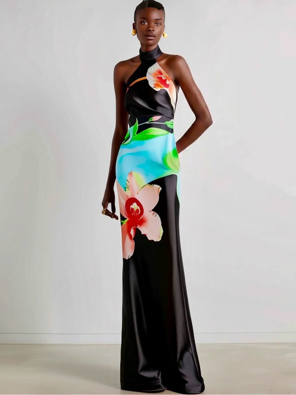 NWOT JW PEI Satin Halter Dress